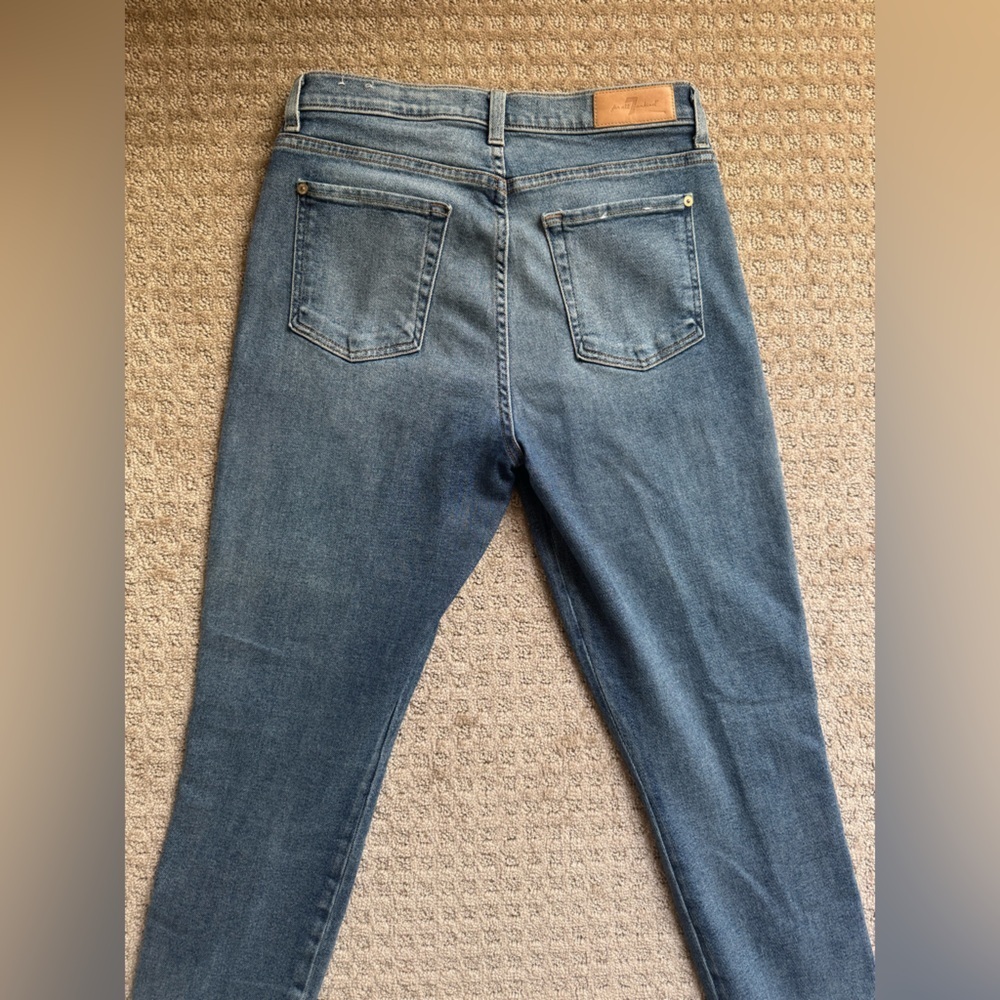 7 For All Mankind Luxe Vintage Side Stripe Skinny Jeans Blue Denim Sz 29 - Picture 7 of 9